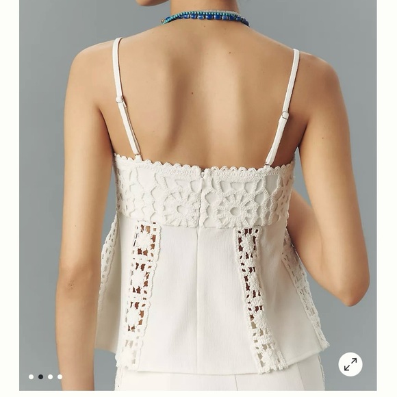 Anthropologie BLITHE Linen Blend Crochet Tank size XL  MSRP $98.00 - Picture 2 of 7